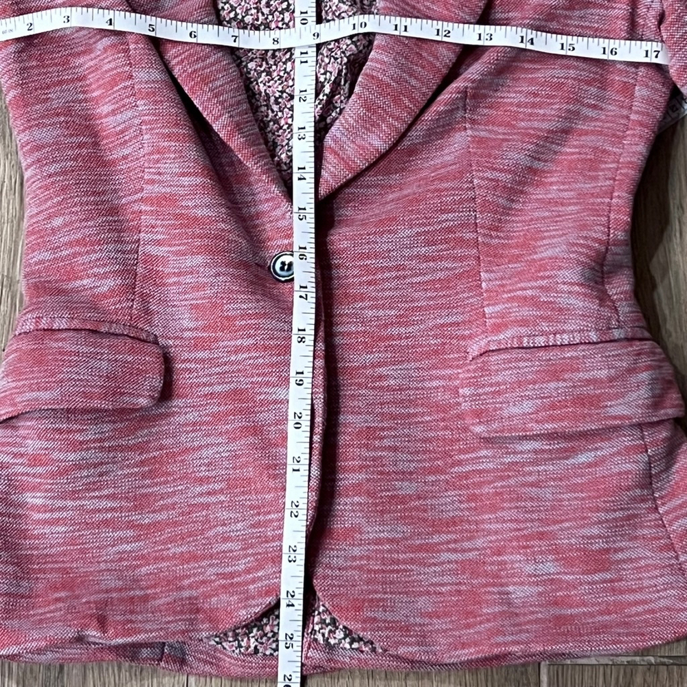 Anthropologie Blazer Jacket Cartonnier Pink Tonal Floral Inside Coat Cottagecore - Picture 11 of 11